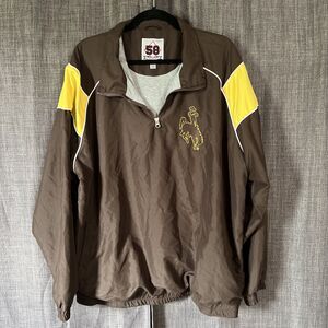 58 Sports University Of Wyoming Pullover 1/2 Zip Jacket Size XXL